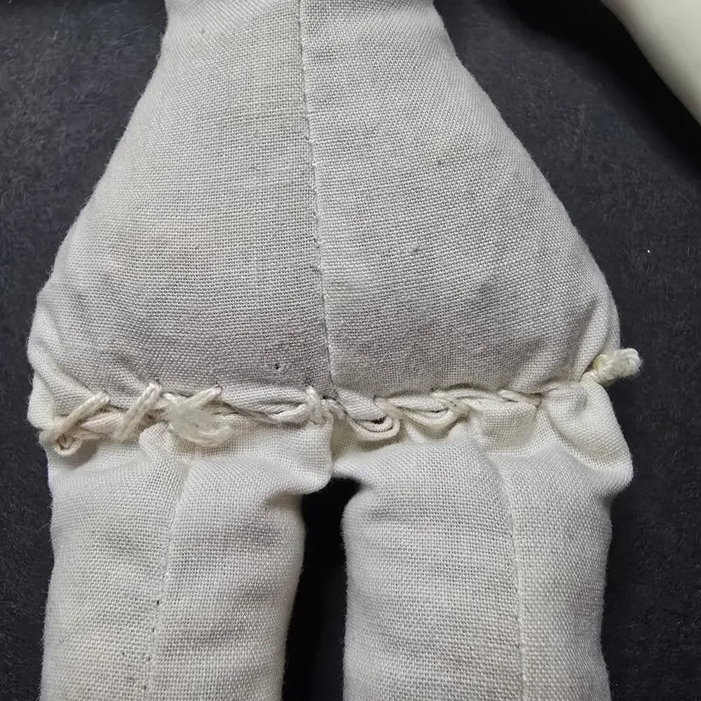 Antique German China Head Doll Lowbrow Boots porcelain arms legs Cloth Body 11